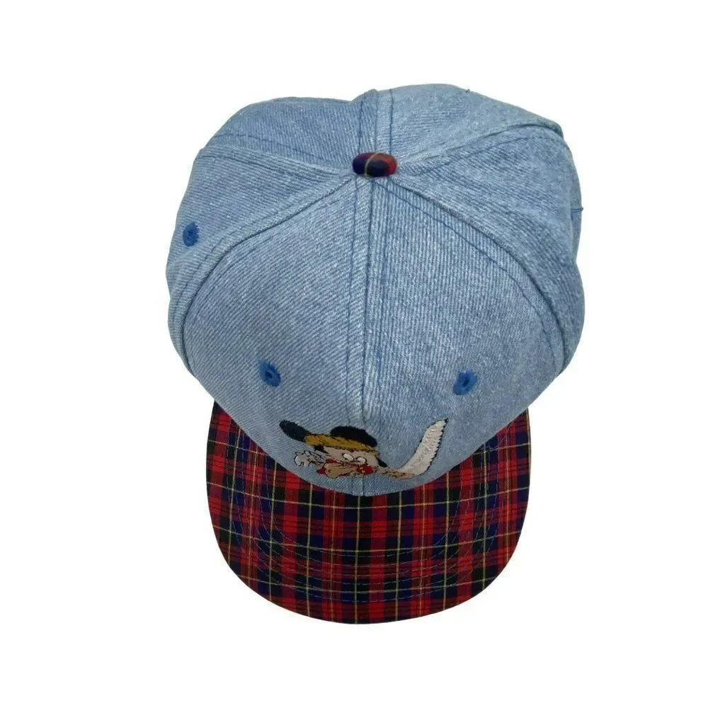 Mickey Unlimited Youth Mickey Mouse Adjustable Cap Denim Plaid Bill‎